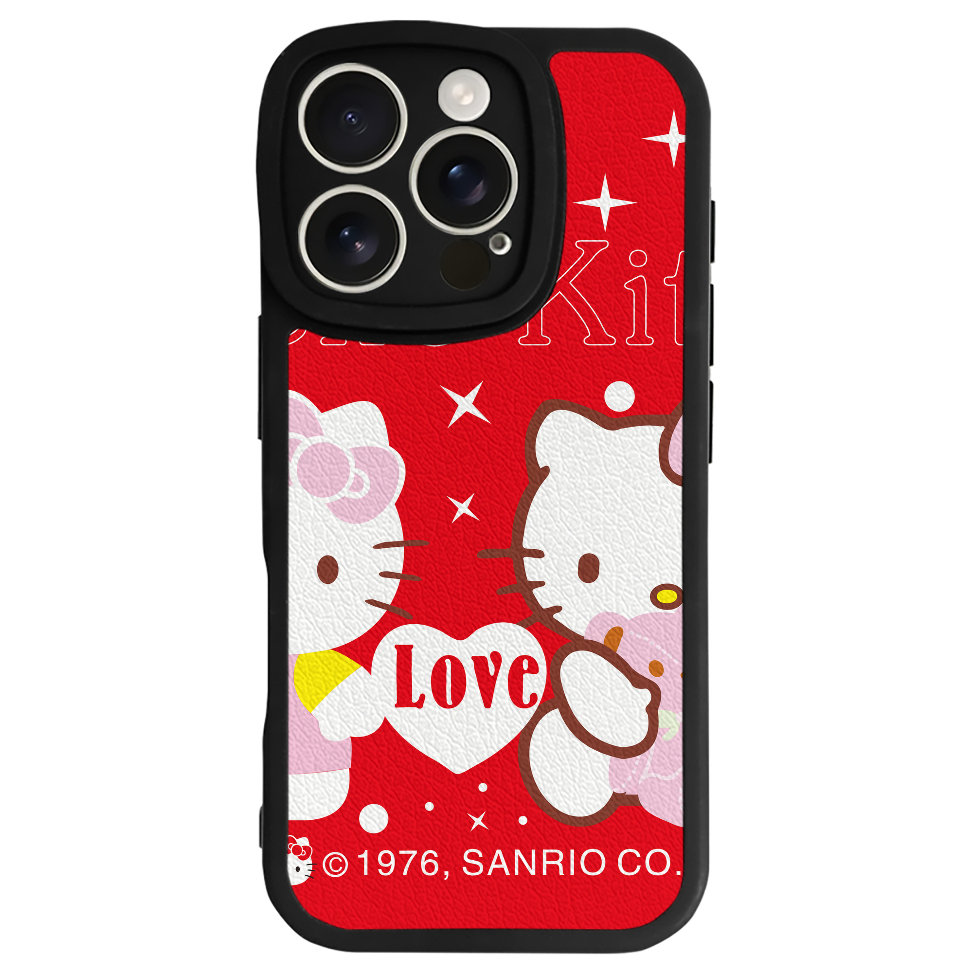 （画像用） Hello Kitty ハローキティ 【iPhone 16シリーズ対応】シリコンスマホケース（レザー調） 材質：シリコン